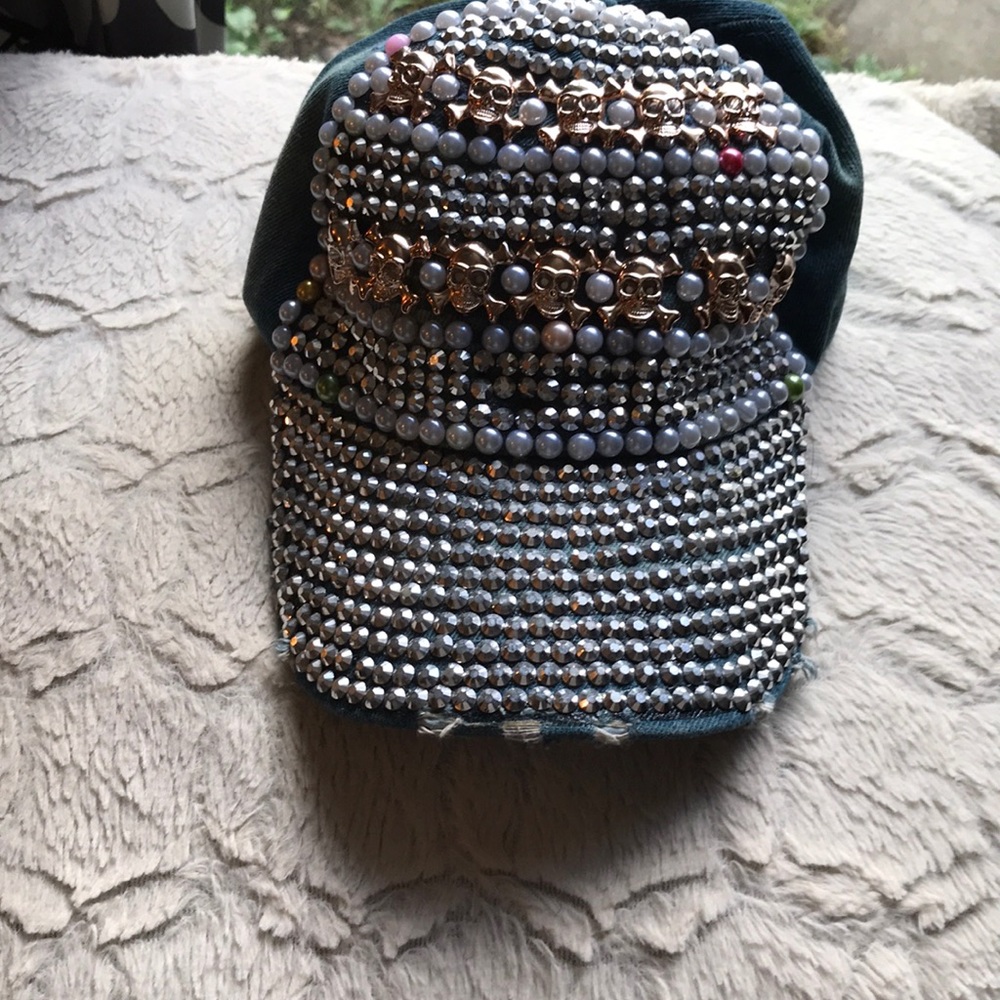 Beaded blue Jean hat